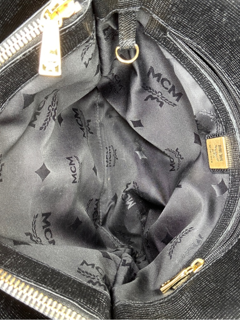 MCM Leather Bucket Tote Black Gold Hardware Structured Mini Tote Luxury Vintage - Picture 14 of 16
